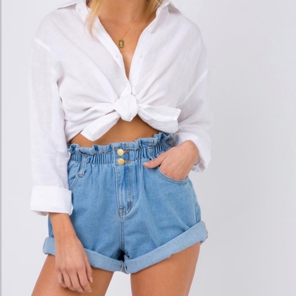 Princess Polly Medium Wash Shorts: Size 0